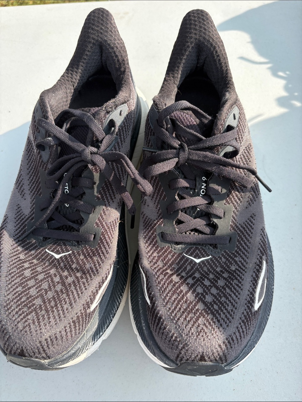 Hoka One One Men's Running Shoes - Black and Dark Gray Knit